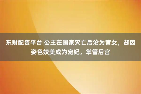 东财配资平台 公主在国家灭亡后沦为宫女，却因姿色姣美成为宠妃，掌管后宫